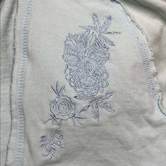 Kismet Early 2000s Y2K Baby Blue Cropped Hooded Zip-Up Jacket - Picture 7 of 11